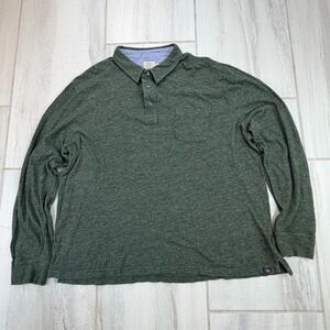 Faherty Brand Mens XXL Olive Green Organic Cotton Long Sleeve Polo MKF2085-OHT